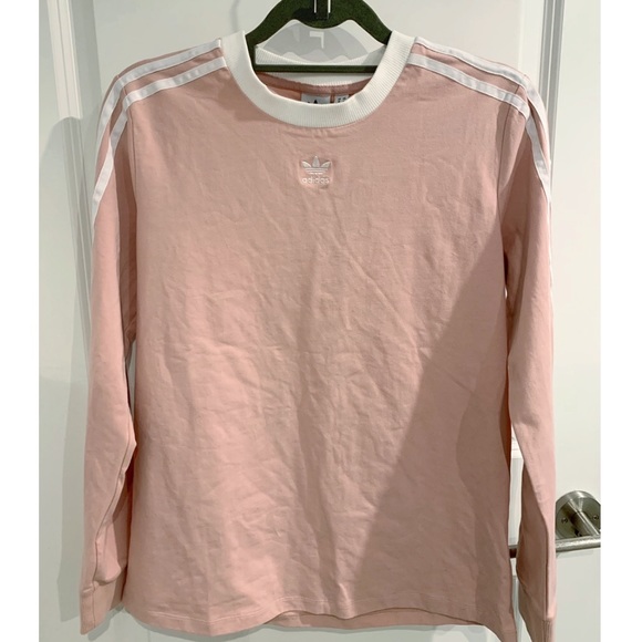 Adidas women’s 3 stripe long sleeve in dusty pink - Picture 3 of 3